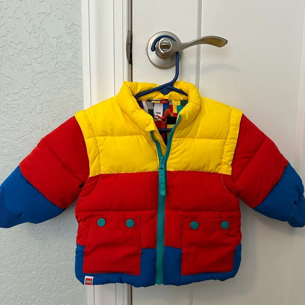 LEGO‎ Collection x Target Baby Adaptive Color Block Puffer Jacket, 12 mo